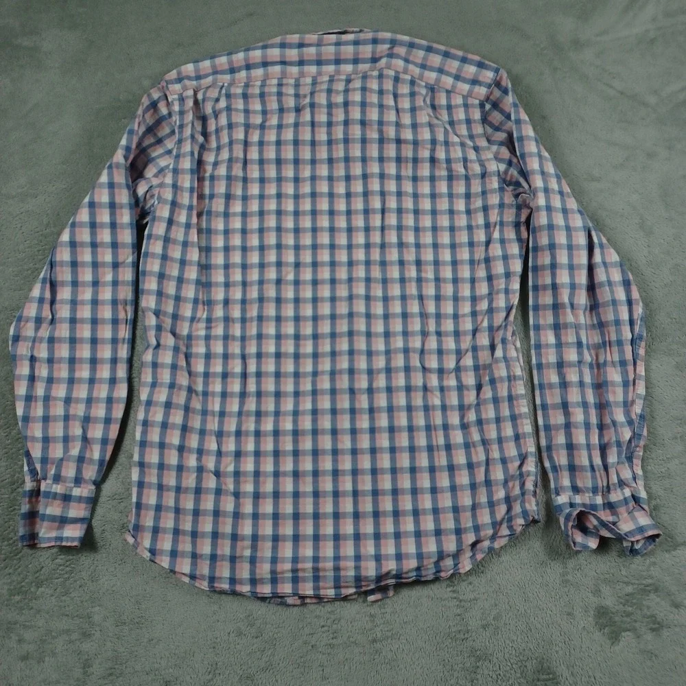 J Crew Shirt Mens Medium Blue Plaid Slim Fit Button Down‎ Preppy Modern